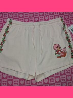 Strawberry Shortcake Pink Graphic Drawstring Shorts